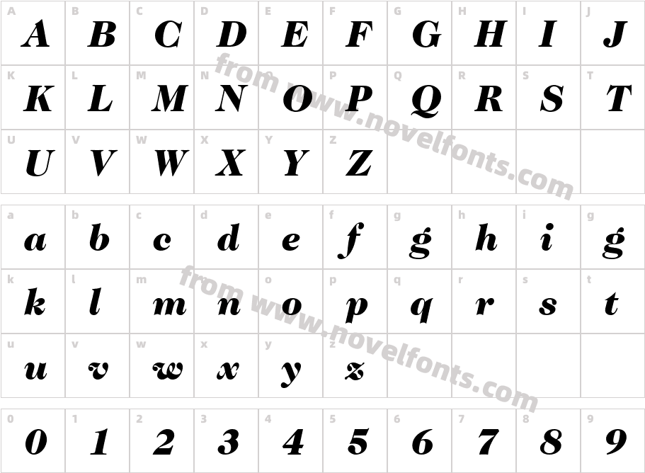 ITCCaslon224-BlackCharacter Map