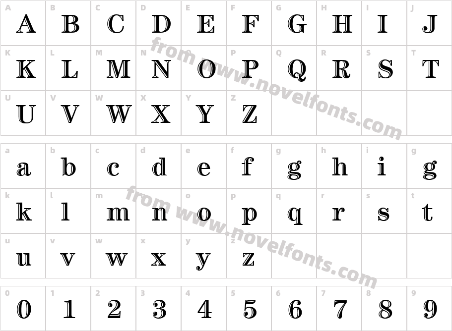 ITCCentury LT HandtooledBdCharacter Map