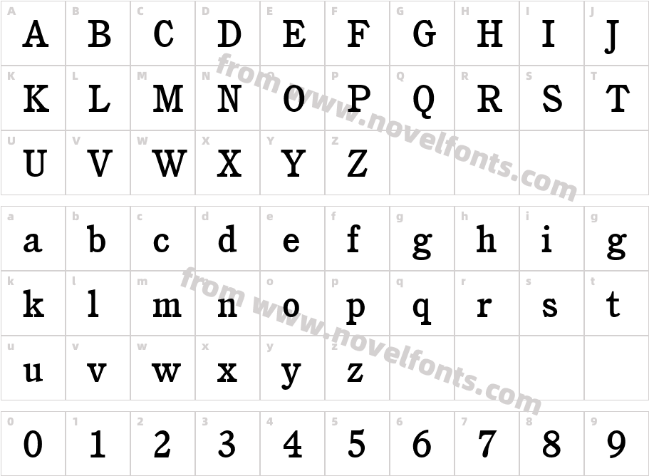 ITCCushing-MediumCharacter Map