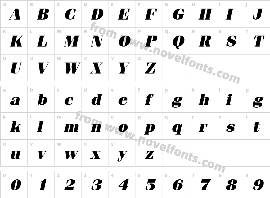 ITCFeniceUltra_ObliqueCharacter Map