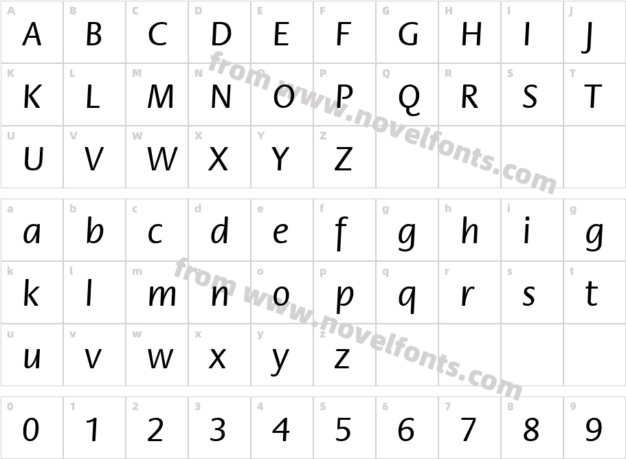 ITCFlora-MediumCharacter Map