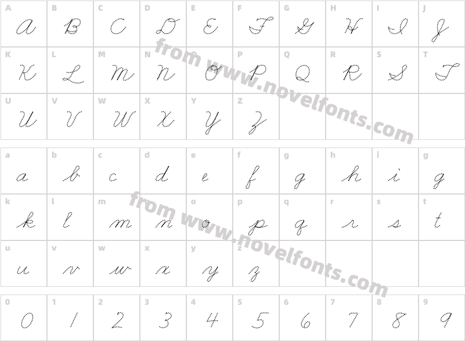 FRB American Cursive ArrowPathBoldCharacter Map