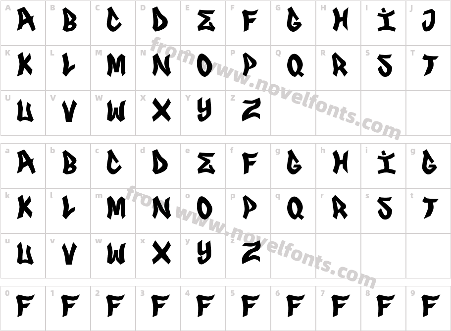 FRS GENUINOCharacter Map