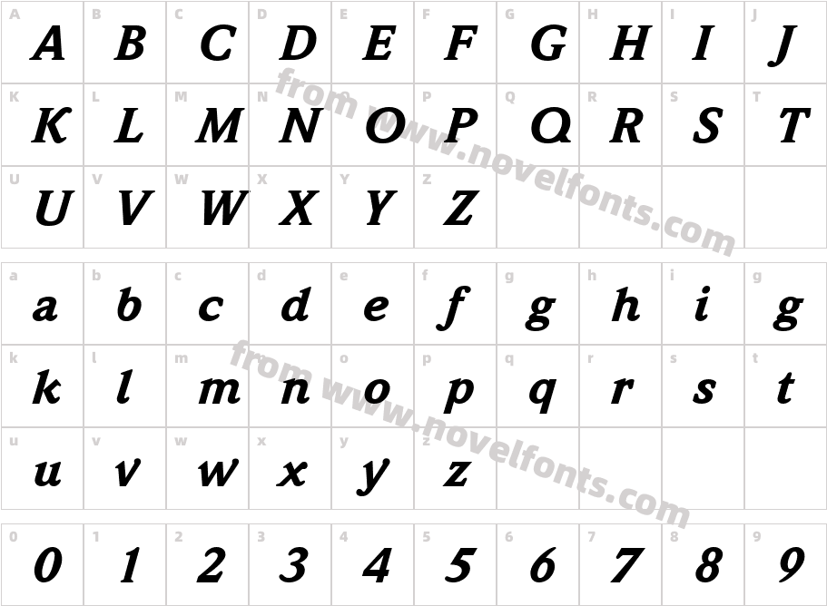 ITCWeidemannBlack_ItalicCharacter Map