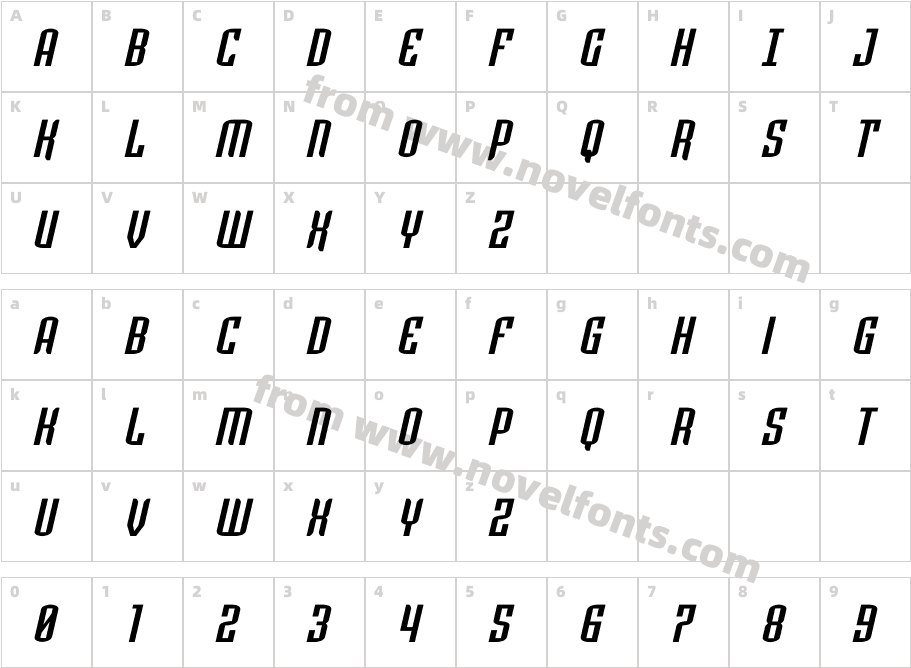 Icewave Compact ItalicCharacter Map