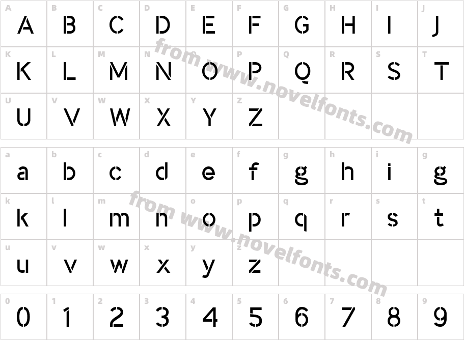 IdentikalSans_StencilCharacter Map