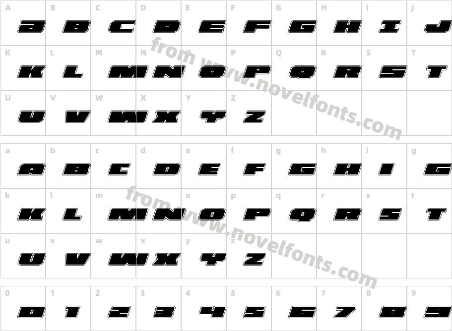 Illumino Academy ItalicCharacter Map