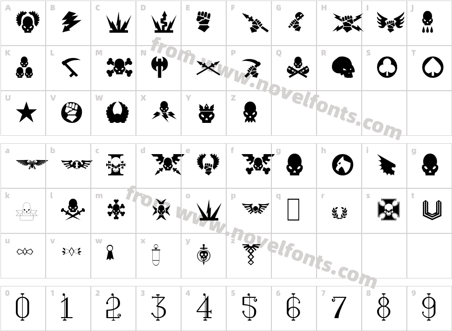 Imperial SymbolsCharacter Map