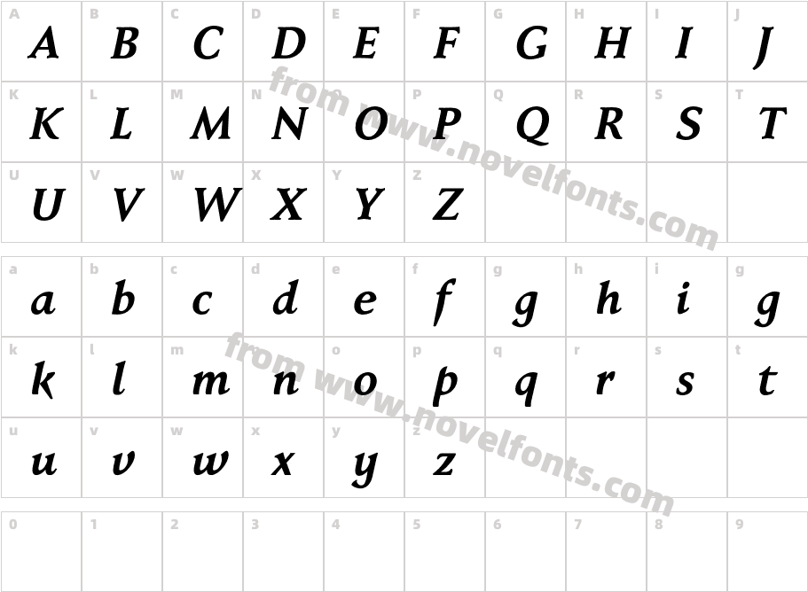 Faber Serif ReducedCharacter Map