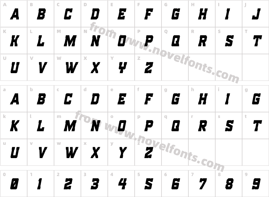 Indian Steeds Condensed ItalicCharacter Map