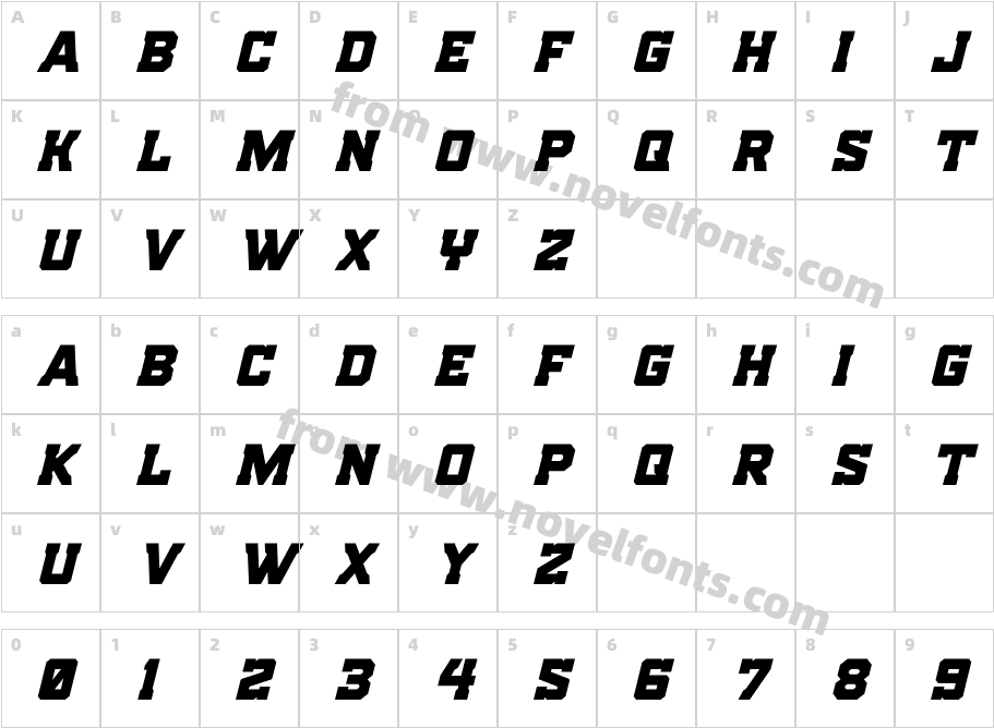 Indian Steeds Super-ItalicCharacter Map