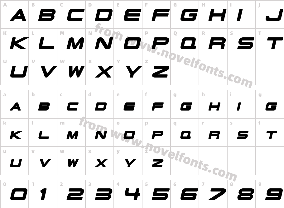 Fabula Pulse Bold ItalicCharacter Map