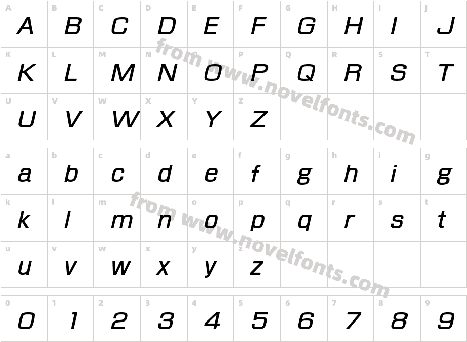 Fabula Valhalla Bold ItalicCharacter Map