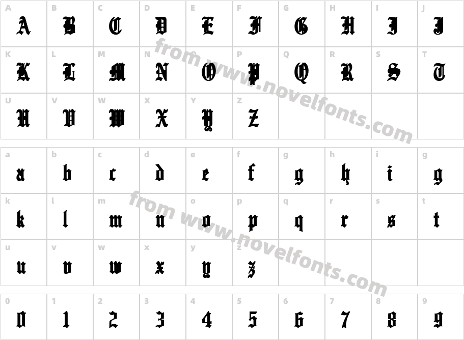 Inferno 1Character Map