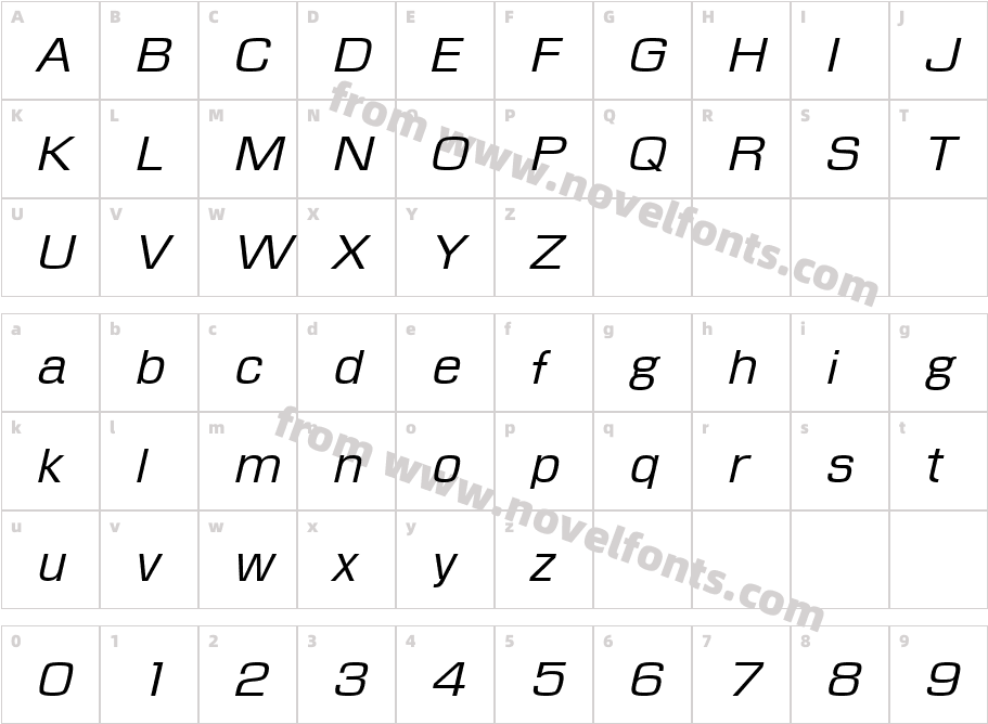 Fabula Valhalla ItalicCharacter Map