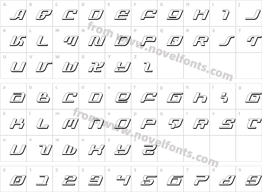 Infinity Formula Shadow ItalCharacter Map