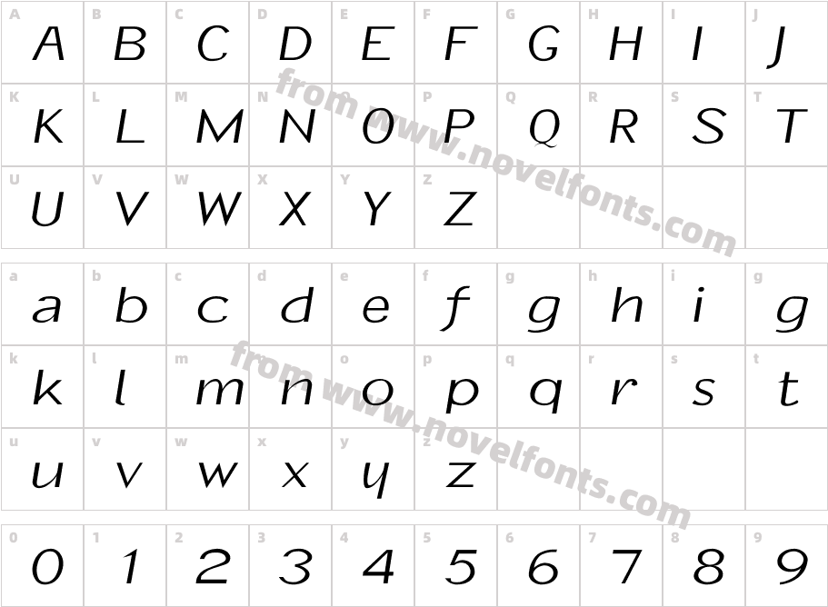 InformalOblique WdCharacter Map