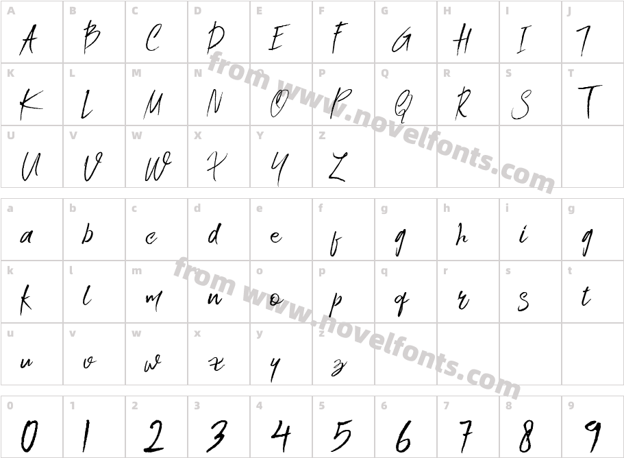 Ink Hill RegularCharacter Map