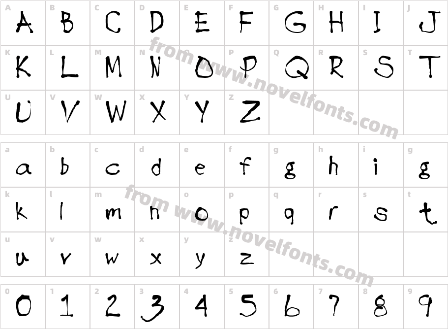 InkBlotScriptSSK-Bold_23953Character Map