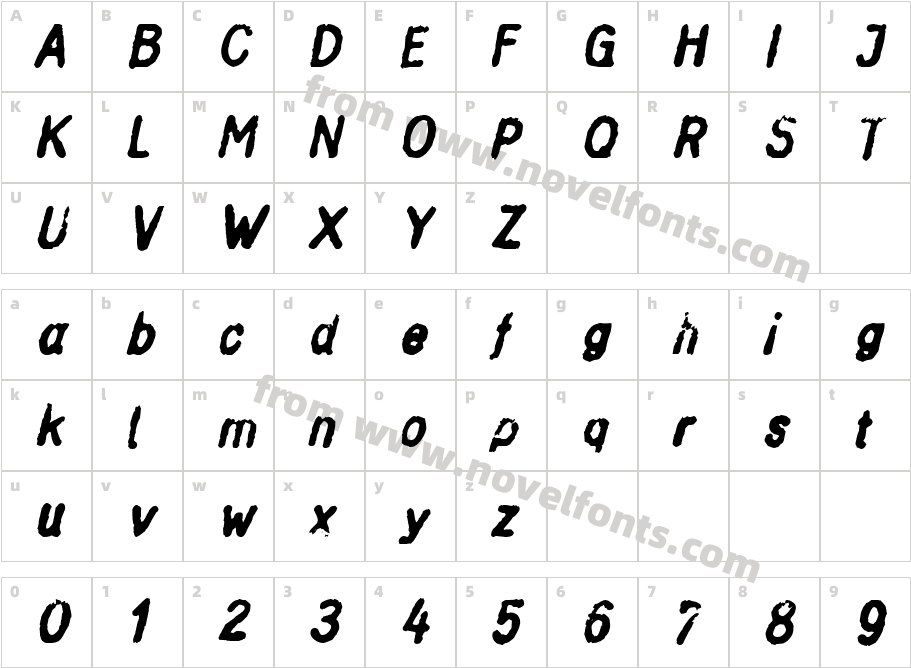 Inkbleed_ObliqueCharacter Map