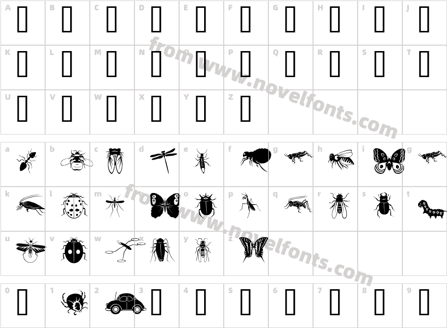 InsectaCharacter Map