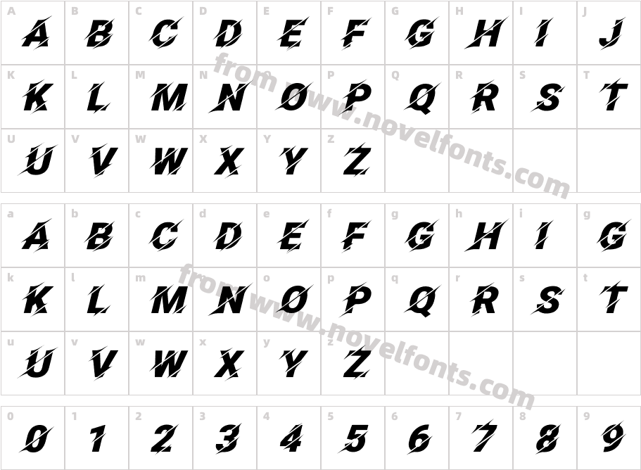 FaconCharacter Map