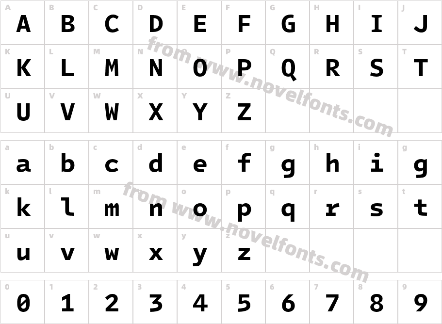 IntelOne Mono BoldCharacter Map