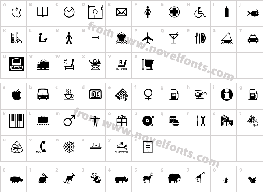 InterSymbCharacter Map