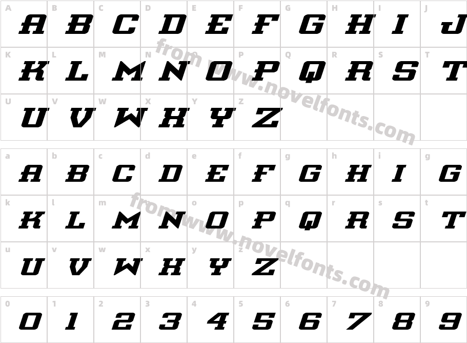 InterceptorExpandedItalicCharacter Map