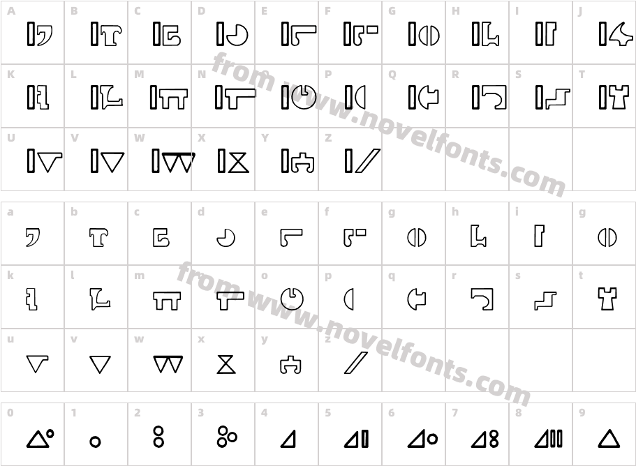 Interlac HollowCharacter Map