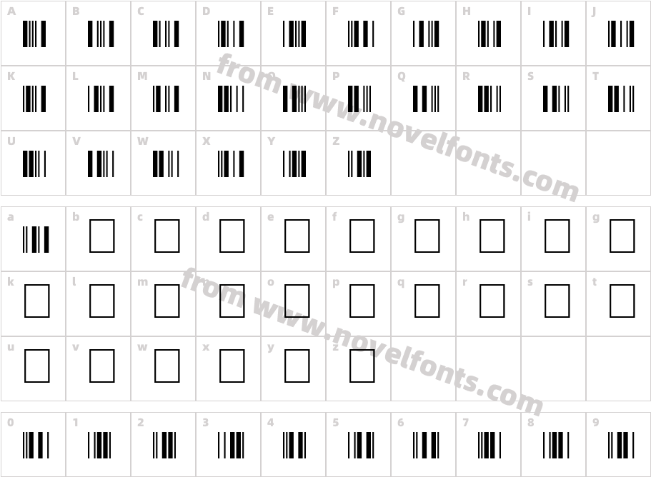 Interleaved 2of5 NTCharacter Map