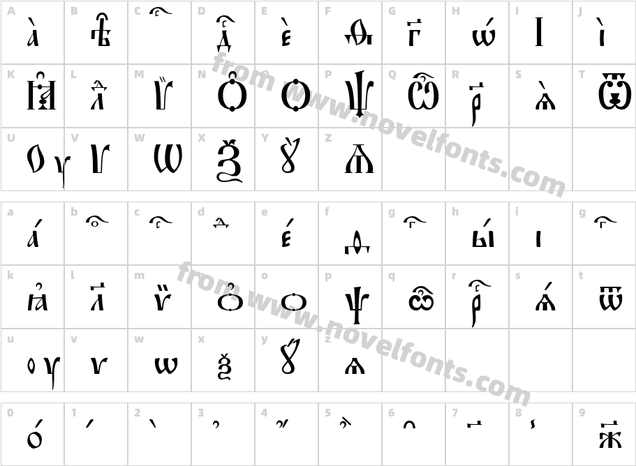 Irmologion-kUcs-SpacedOutCharacter Map