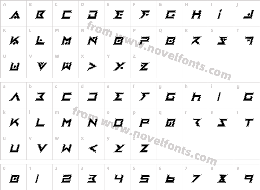 Iron Cobra Pro ItalicCharacter Map