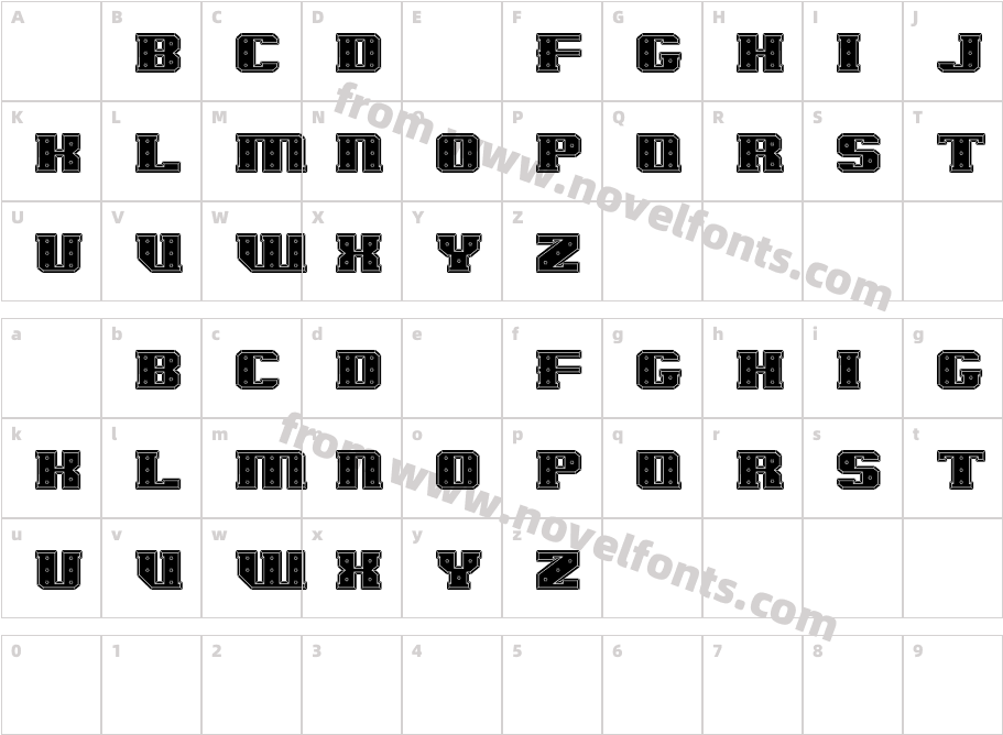 IronCladBoltedRaised SWCharacter Map