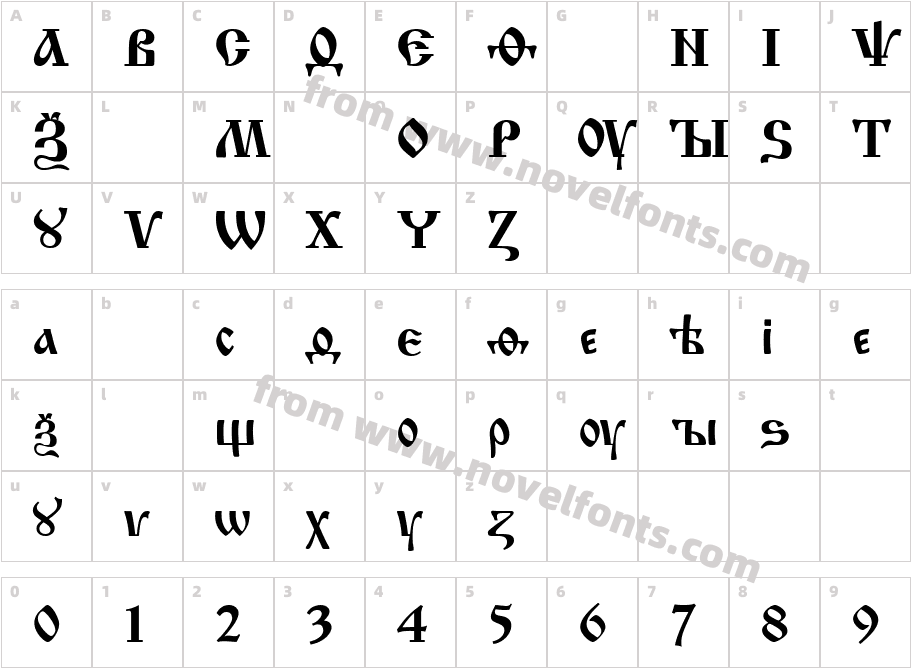 Izhitsa-Cyrillic_24867Character Map