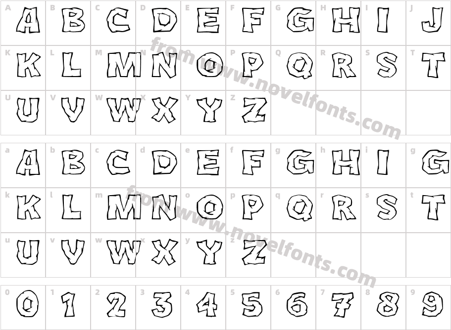 JMHCromII-RegularCharacter Map