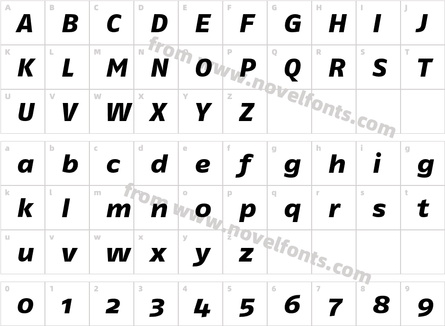 FagoEx ExtraBoldCharacter Map