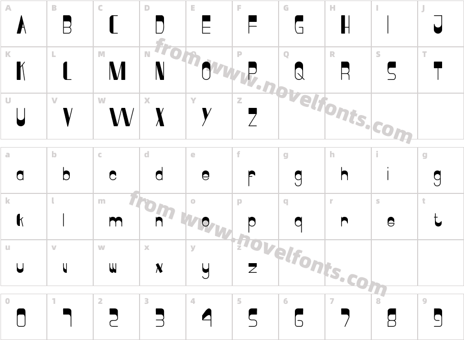 JUST FOURCharacter Map