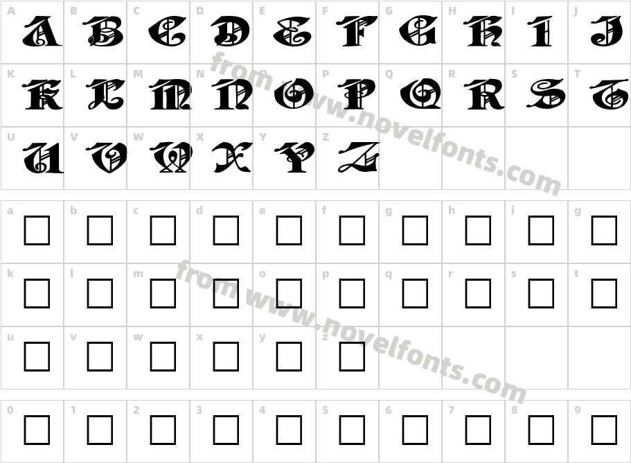 JabaCaps105Character Map