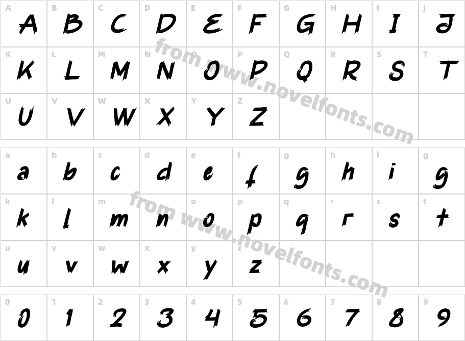 Jamstoke ItalicCharacter Map