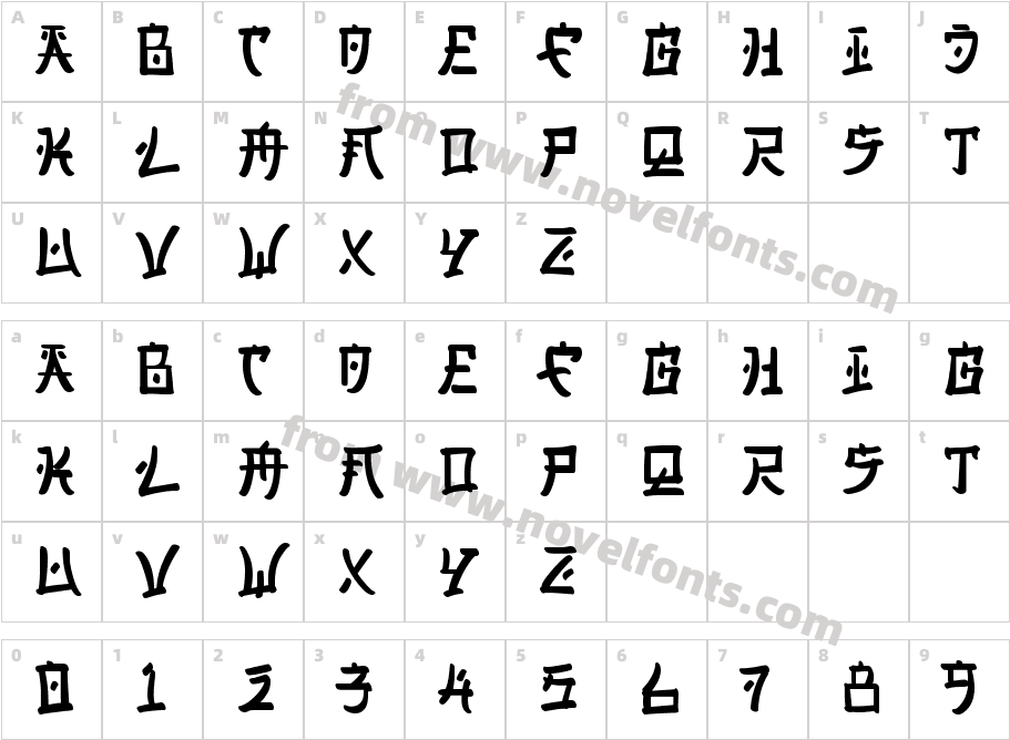 Japan VersionCharacter Map