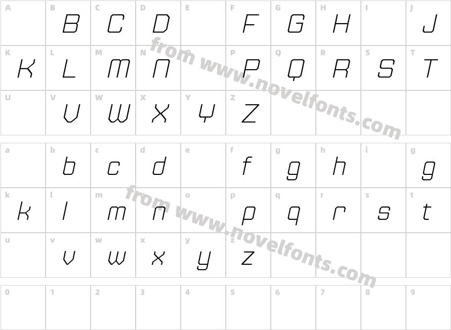 JaturatDemoExtralightItalic-ALv8LCharacter Map