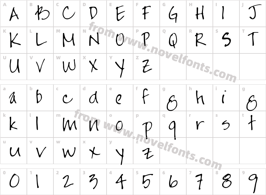 Jayne PrintCharacter Map