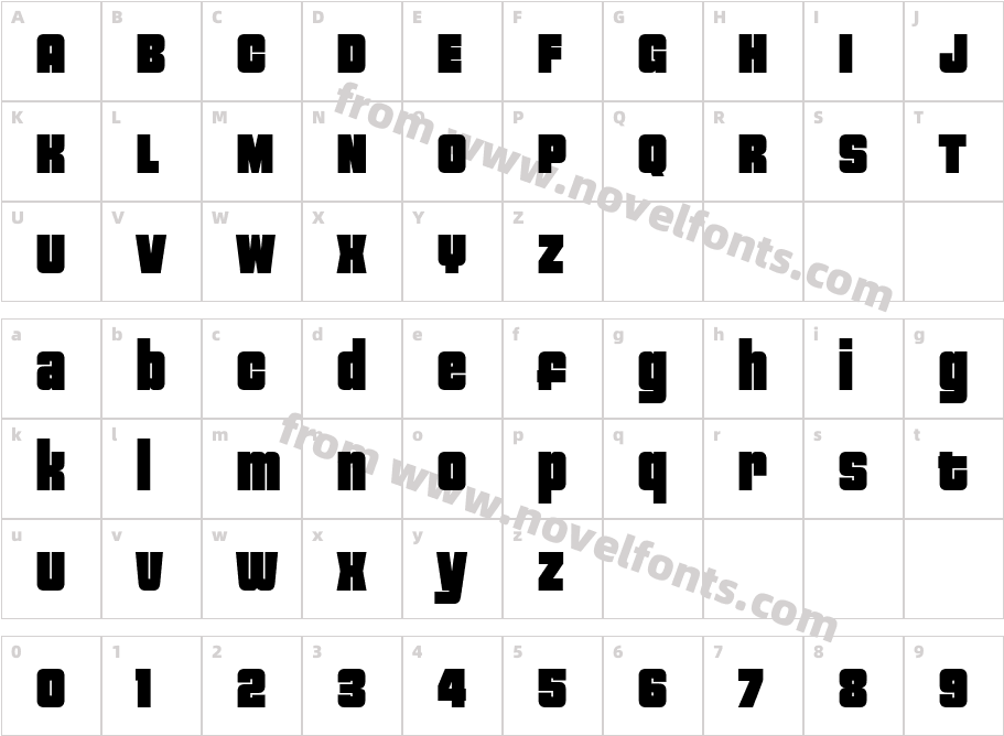 Jazz GothicCharacter Map