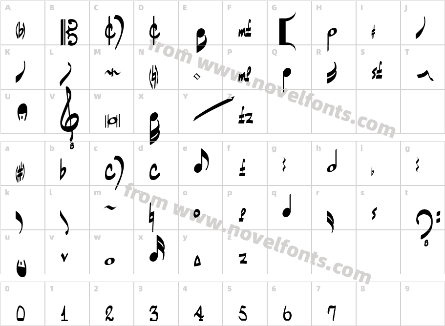 Jazz-Regular_25091Character Map