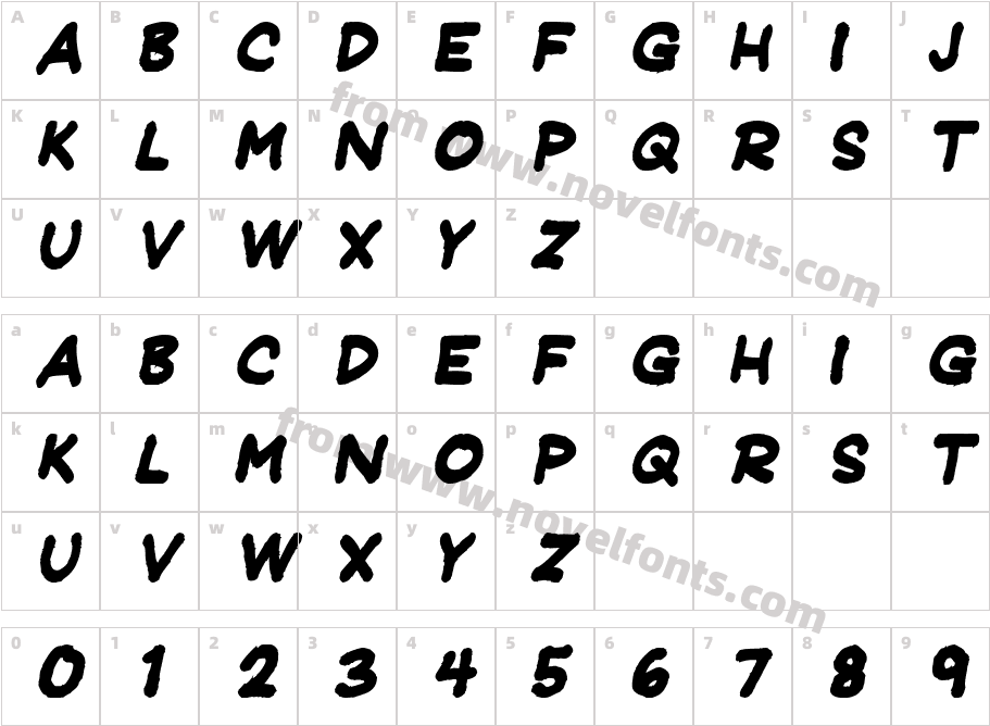 JeffreyPrintJLBoldItalicCharacter Map