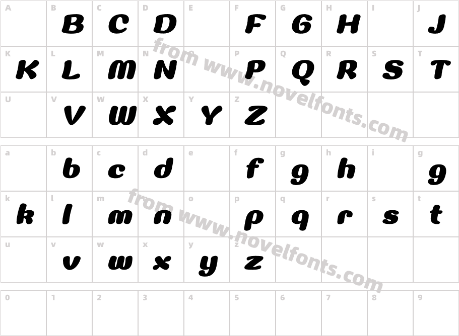 JellaDemoBlackItalic-eZdGOCharacter Map