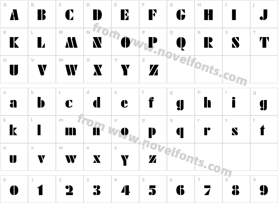 Jensen-Bold_25177Character Map