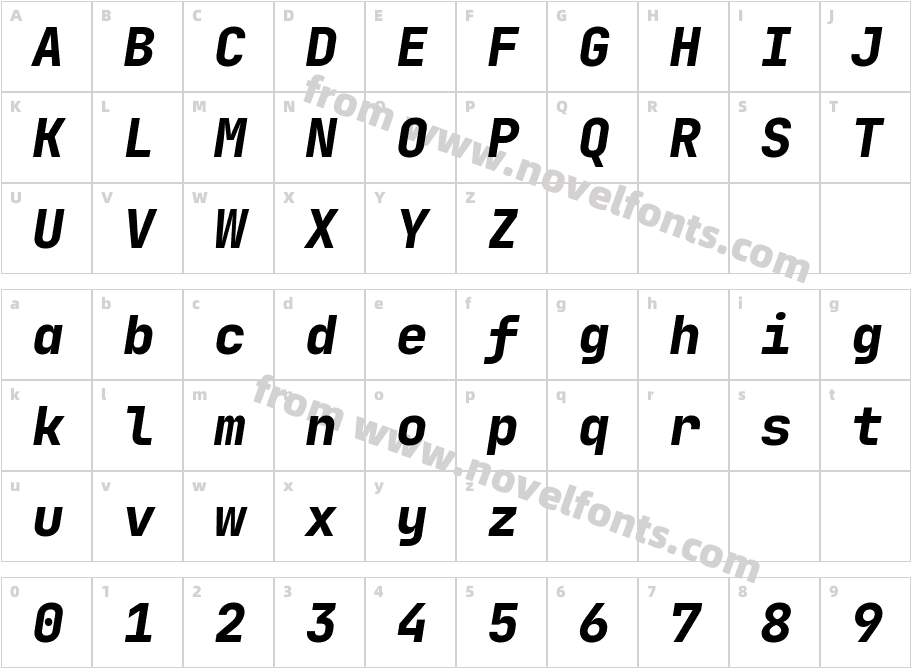 JetBrainsMono-ExtraBoldItalicCharacter Map