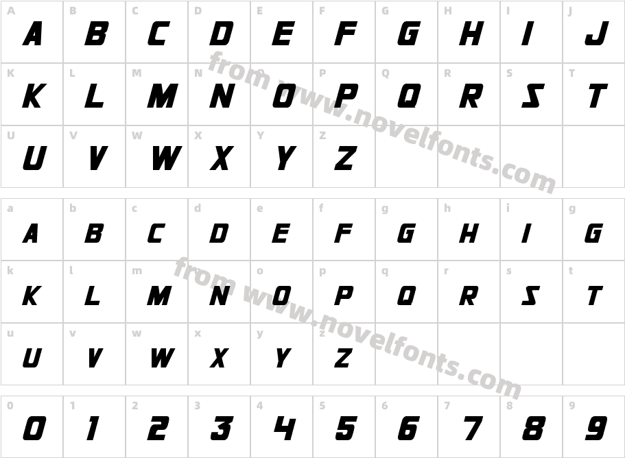 Jhiaxus ObliqueCharacter Map